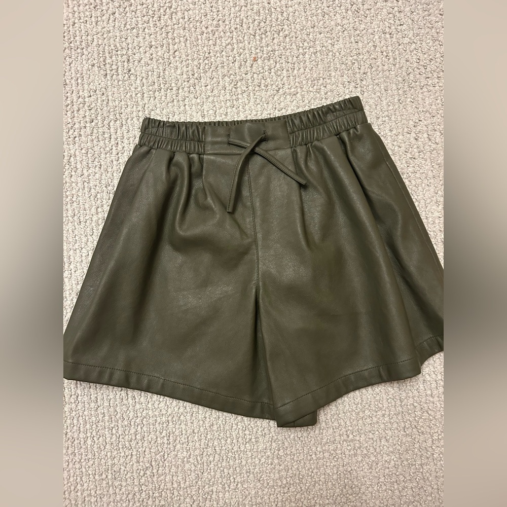Zara leather shorts